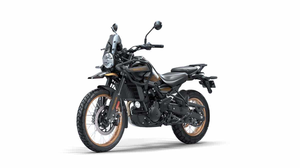 Prijzen 2024 Royal Enfield Himalayan Bekend   All New Himalayan Summit Variant Hanle Black Front 3 4 Left View 